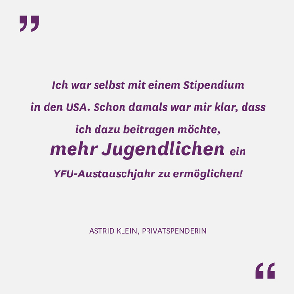 Zitat Spenden für YFU